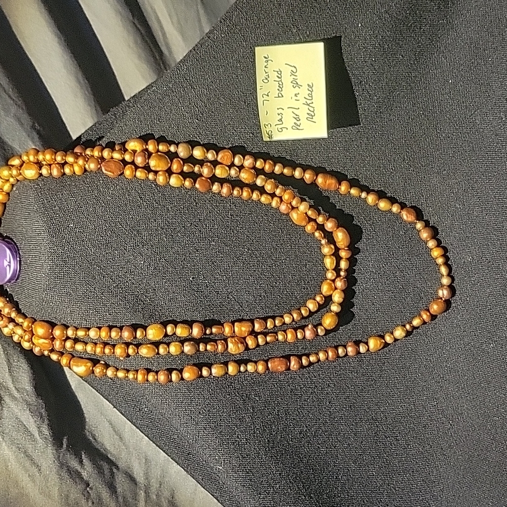 72" glass beaded necklace